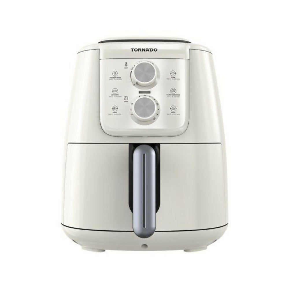 Tornado Air Fryer 1550 Watt 4 Liter Creamy x Silver THF-1554M-XL-CS. Tornado Air Fryer 1550 Watt 4 Liter Creamy x Silver THF-1554M-XL-CS.